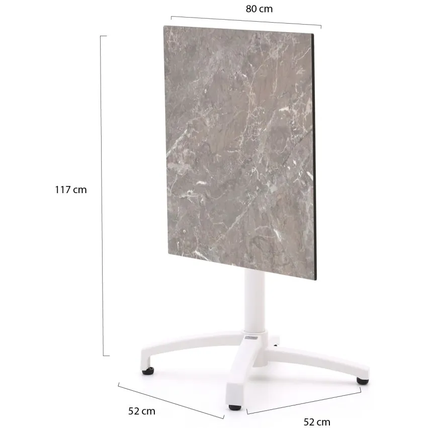 Bellagio tuinmeubelen Bellagio Canzo klaptafel 80x80x73cm wit, foto 2