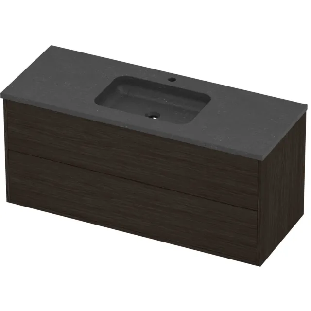 Proline Rollo Badmeubelset Hardsteen Elegant Midden 1 Gat 120x46x54 cm Blue Stone Mokka Oak Eiken