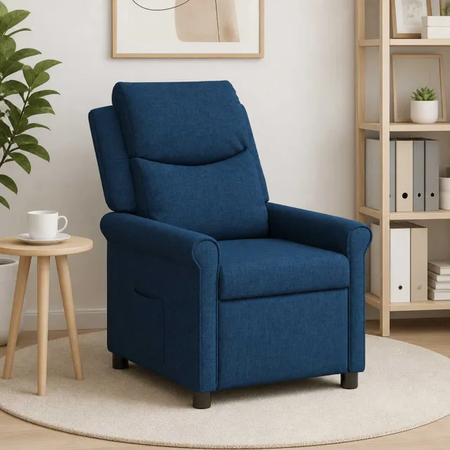 vidaXL Ligstoel Blauw 69 x 93 x 102 cm Stof, foto 2