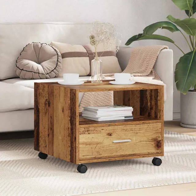 vidaXL Salontafel Oud Hout 55 x 55 x 45cm Bewerkt hout Bruin