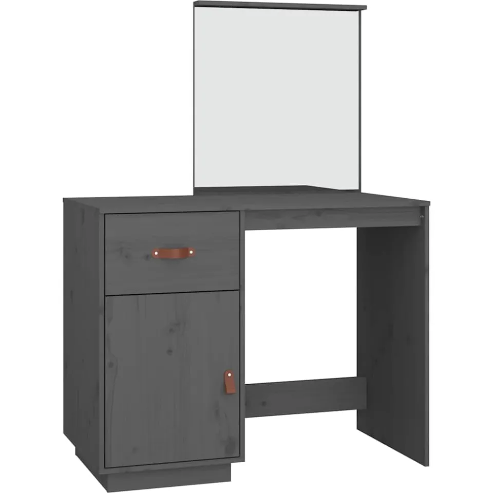 vidaXL Kaptafel 95x50x134 cm massief grenenhout grijs
