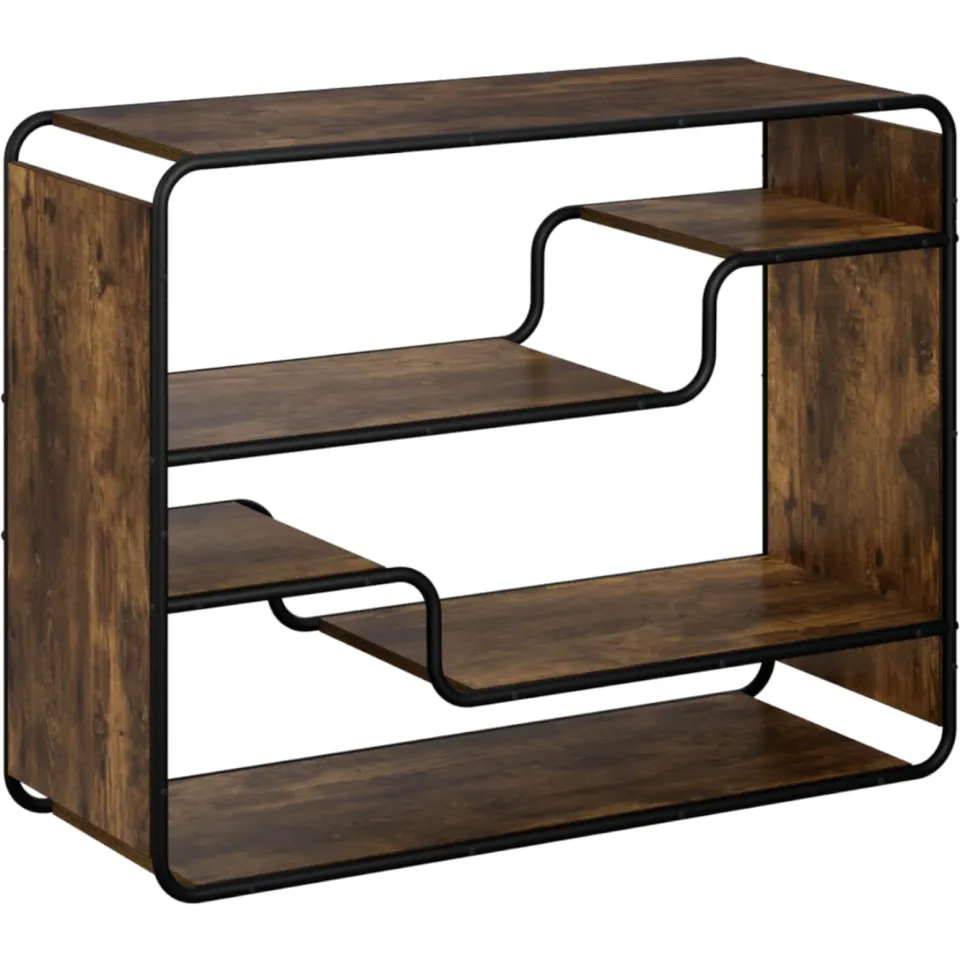 vidaXL Dressoir Gerookt eiken 98 x 37.5 x 75.5 cm Bewerkt hout, foto 3