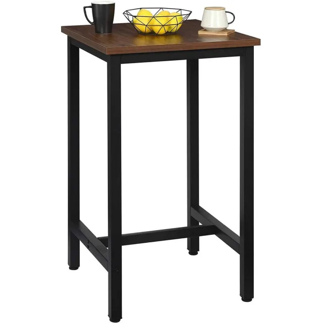 Bolt Edge Bartafel - Donkerbruin - Hout en metaal - Vierkant - 60x60x100cm