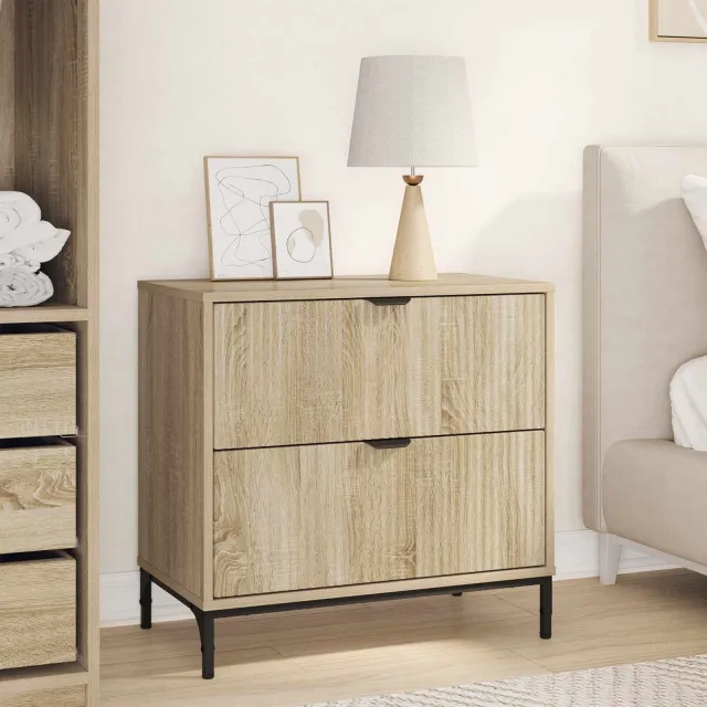 vidaXL Nachtkastje Sonoma eiken 63.5 x 36 x 61 cm Bewerkt hout, foto 2