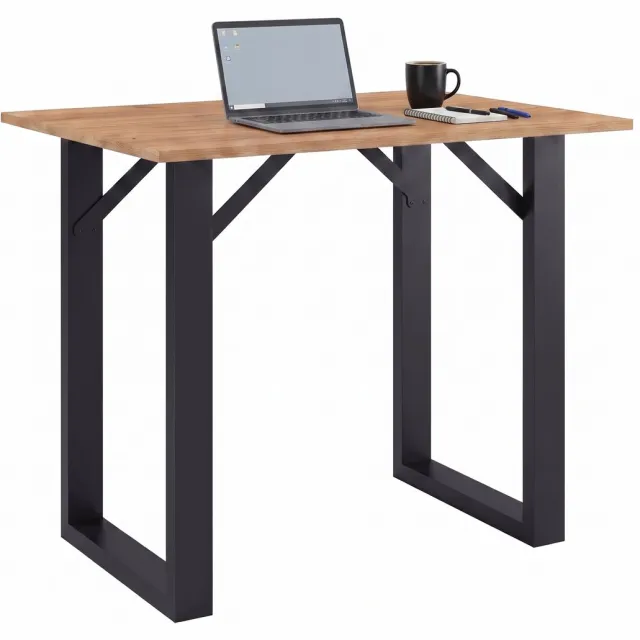 Vcm Bartisch 138x80 cm, Tresen, Stehtisch, hoher Tisch, Bartresen, Hochtisch - Xona schwarz / honig-eiche