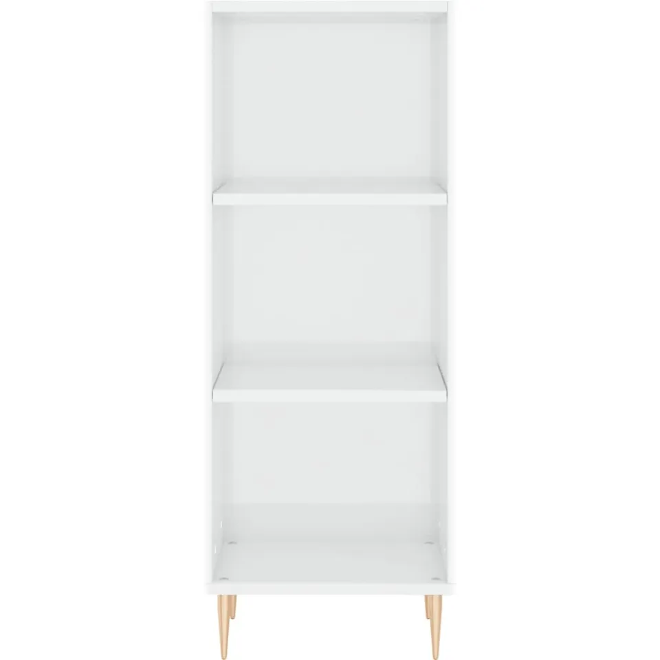 vidaXL Dressoir 34,5x32,5x90 cm bewerkt hout hoogglans wit