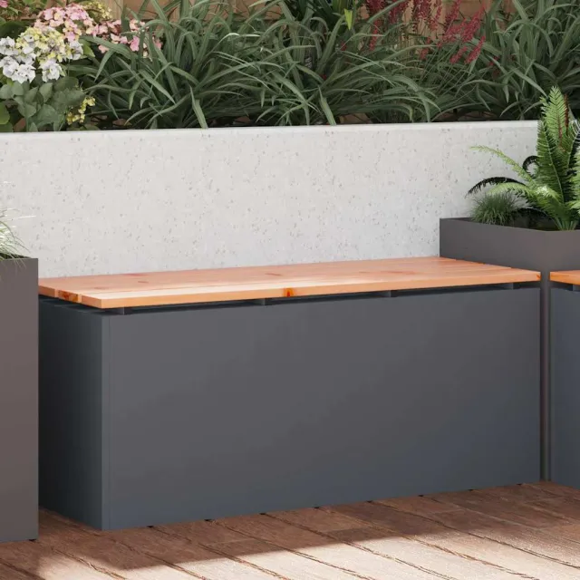 vidaXL Tuinbank Antraciet 100 x 40 x 43 cm Staal Anthraciet