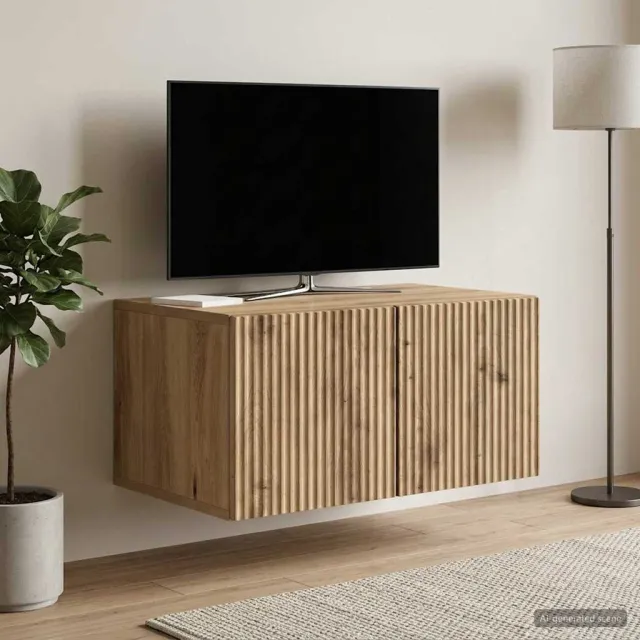 vidaXL Wandbeugel TV-kast 59,5 x 41 x 30 cm Artisanaal eiken, foto 2
