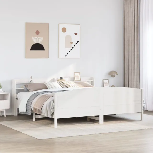 vidaXL Bedframe zonder matras massief grenenhout wit 200x200 cm