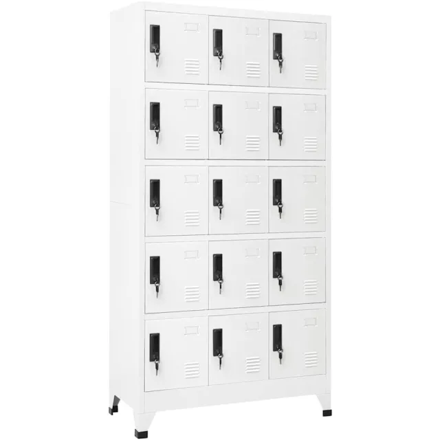 vidaXL Lockerkast 90x40x180 cm staal wit