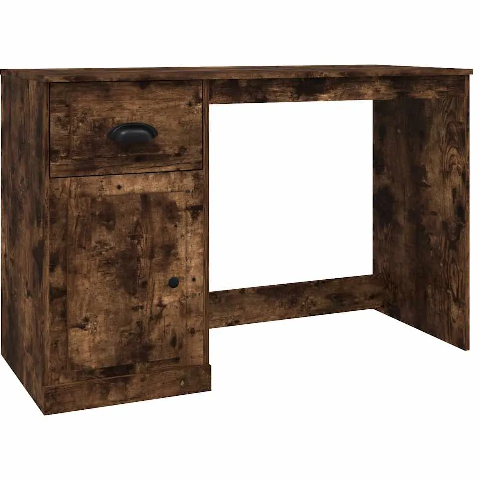 vidaXL Bureau met lade 115x50x75 cm bewerkt hout gerookt eikenkleurig Bruin