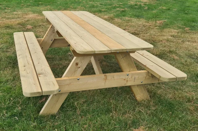 Oudshoorn meubels Picknicktafel 6 Personen 180 cm – Geïmpregneerd Hout – Handgemaakt – Weerbestendig – Compleet Gemonteerd – Tuin & Terras groen
