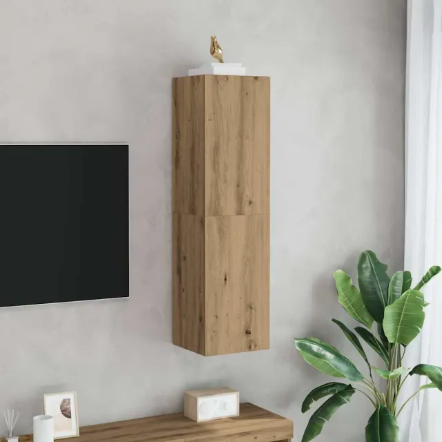 vidaXL Tv-meubel 30,5x30x110 cm bewerkt hout artisanaal eikenkleur Bruin
