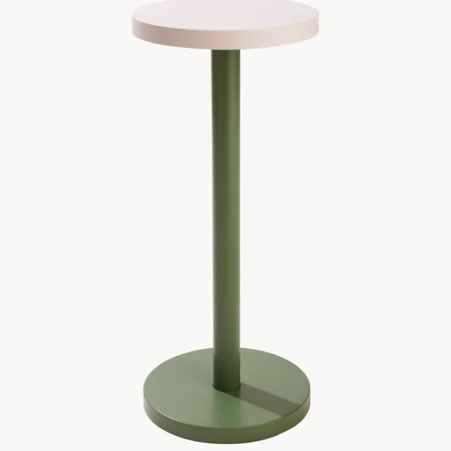 Design Letters Ronde bijzettafel Trisse van metaal Wit, Groen
