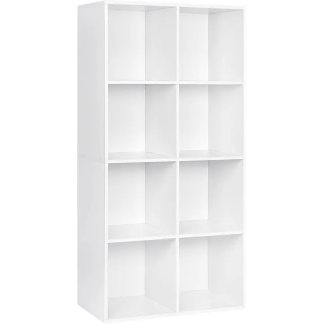 Famanu Boekenkast met 8 compartimenten, opslagplank voor woonkamer, afmetingen 60 x 29,5 x 121 cm Wit