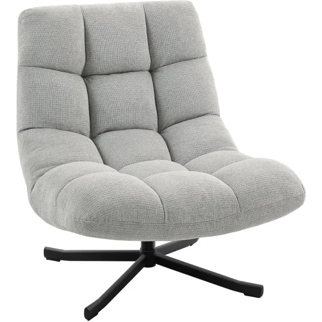 Homcom Accentstoel - Chenille (100% polyester) - 75x95x90cm - Lichtgrijs