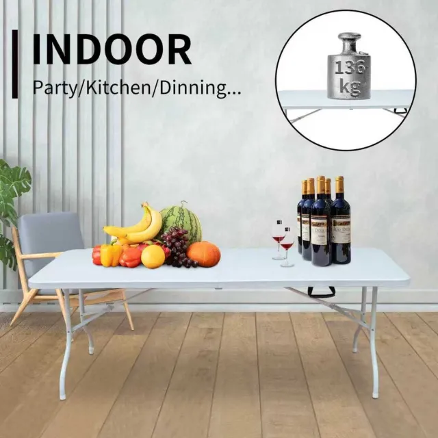 MODENUIT Tuintafel - Opklapbare Rechthoekige Tafel Voor Tuin En Binnen - Staal En Kunststof - Wit