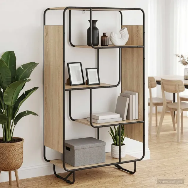 vidaXL Hoge kast Sonoma Eiken 80 x 37,5 x 144 cm Bewerkt hout, foto 2