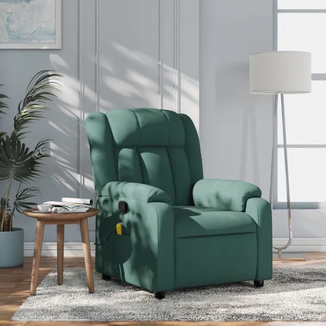 vidaXL Massagestoel - met - donkergroene - stof