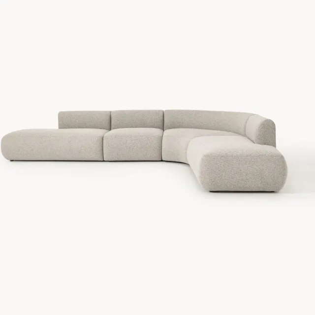 Westwing Collection XL modulaire hoekbank Sofia van bouclé Beige