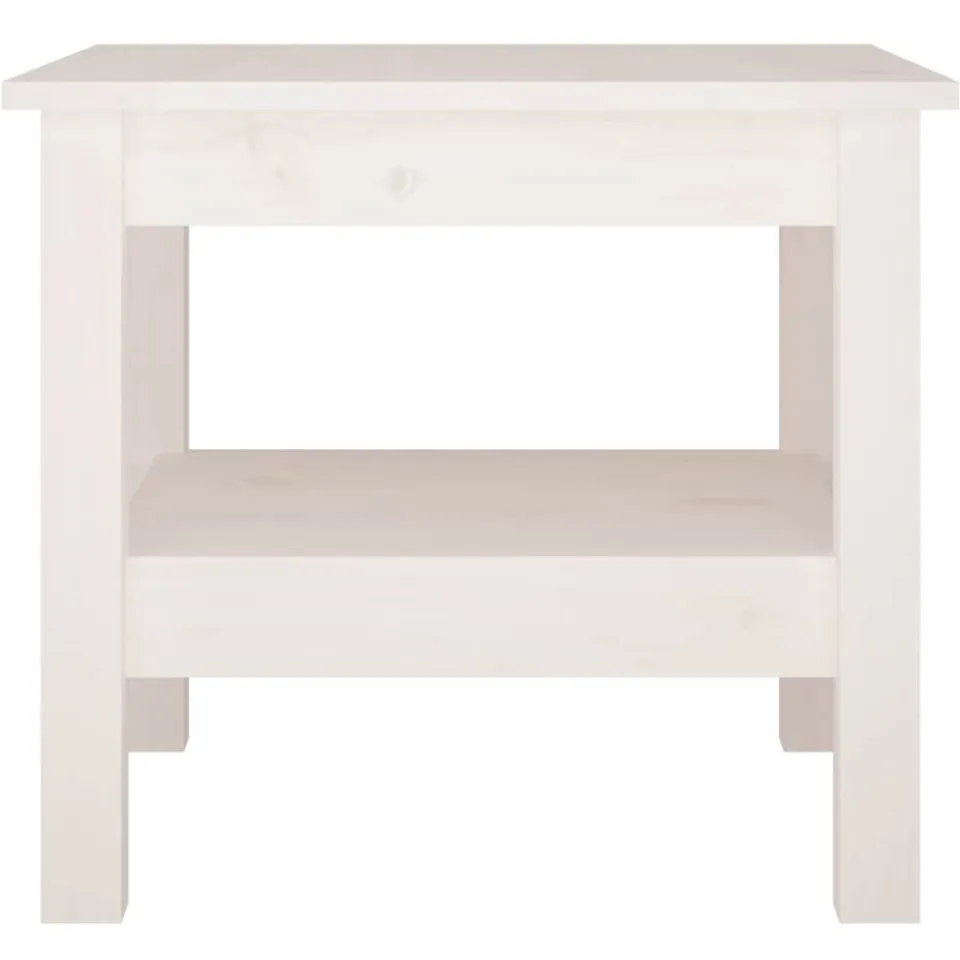 vidaXL Salontafel Wit 45x45x40 cm Massief grenenhout, foto 4