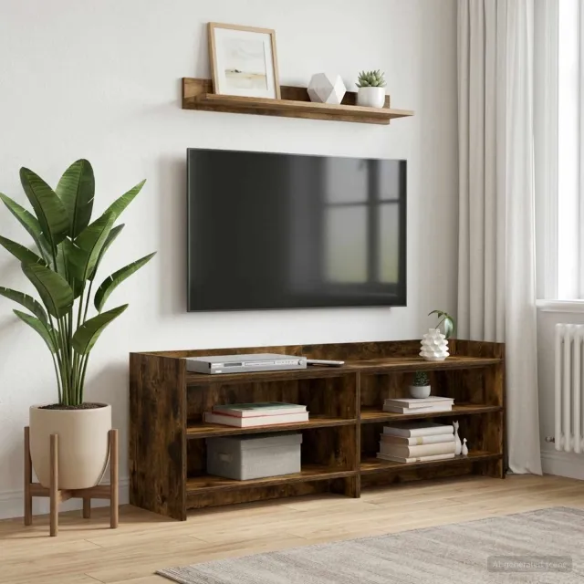 vidaXL TV-kast 135 x 33 x 47 cm Gerookt eiken Bruin