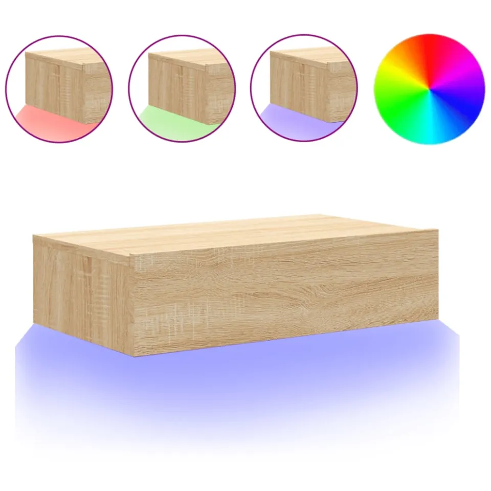 vidaXL Tv-meubel met LED-verlichting 60x35x15,5 cm sonoma eikenkleurig, foto 3