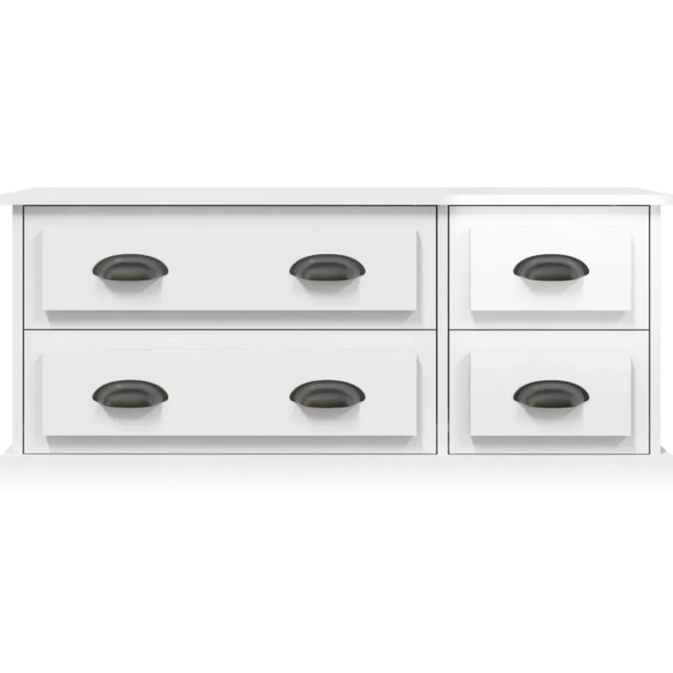 vidaXL Tv-meubel 100x35,5x45 cm bewerkt hout hoogglans wit, foto 4