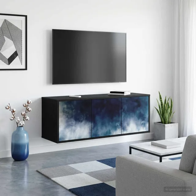 vidaXL Wandgemonteerd tv-meubel RAALTE 102 x 33 x 40 cm Zwart eiken, foto 2