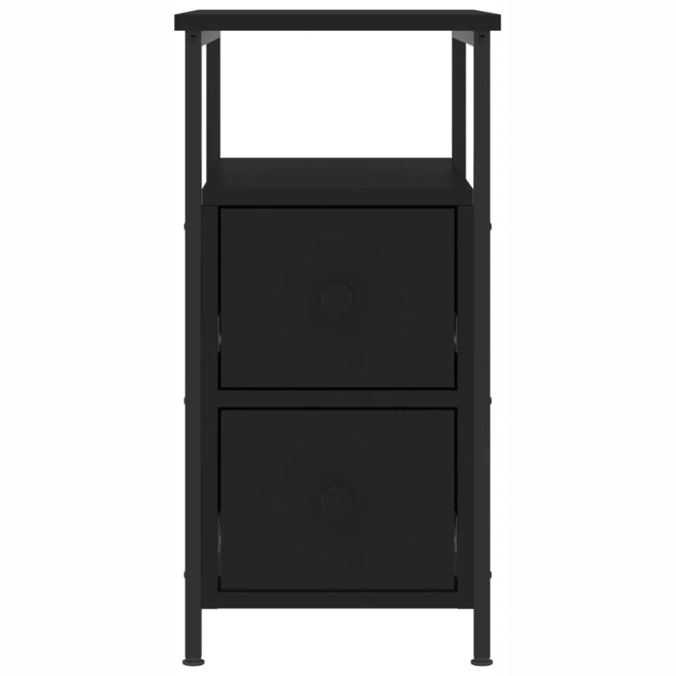 vidaXL Nachtkastjes 2 st 30x60x60 cm bewerkt hout zwart, foto 4
