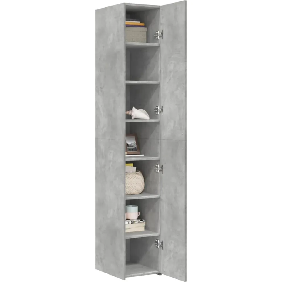 vidaXL Hoge kast 30x42,5x185 cm bewerkt hout betongrijs