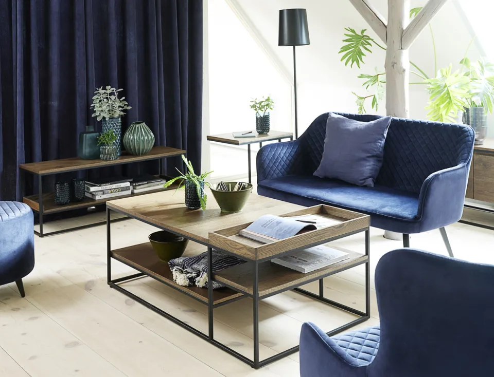 Olivine Rico houten salontafel gerookt eiken - 120 x 70 cm, foto 2