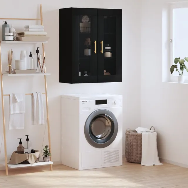 vidaXL Wandkast 69,5x34x90 cm zwart