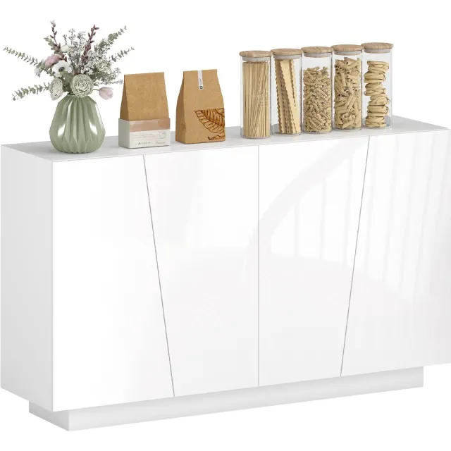 Homcom Dressoir - Spaanplaat - 150x40x88cm - Wit