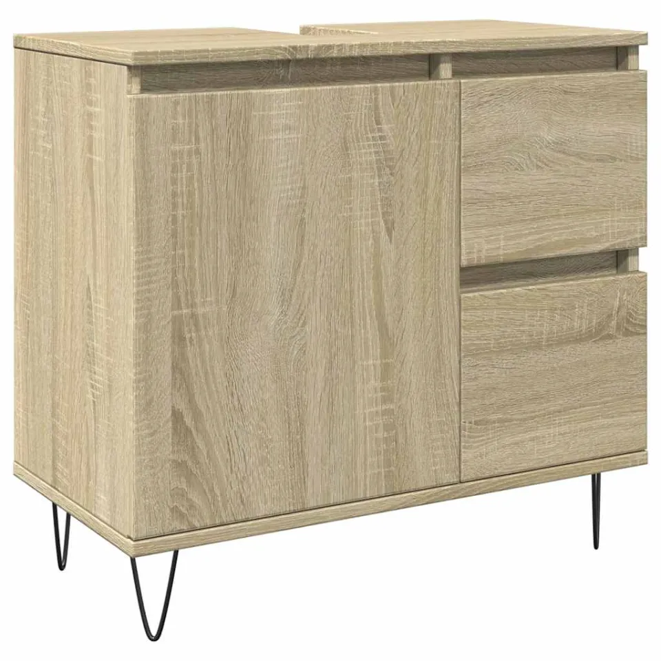 vidaXL Badkamerkast 65x33x60 cm bewerkt hout sonoma eikenkleurig, foto 3