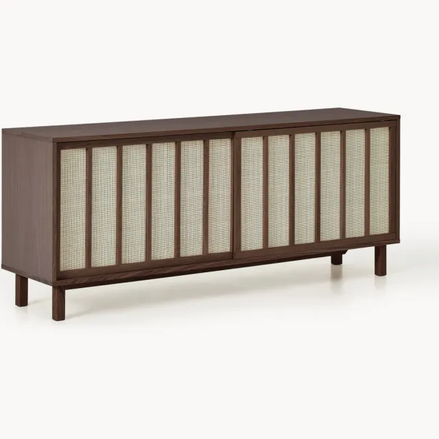 Westwing Collection Dressoir Echo met rotan voorzijde Beige