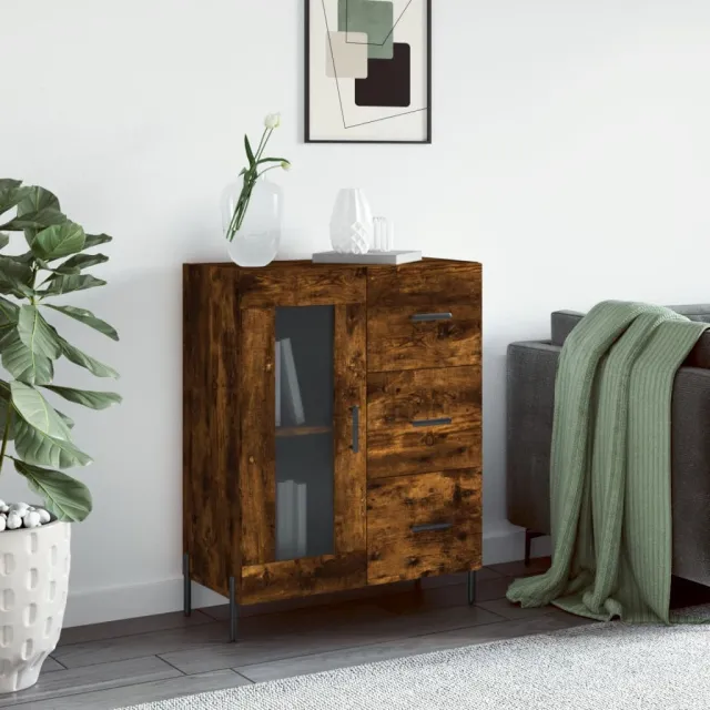 vidaXL Dressoir 69,5x34x90 cm bewerkt hout gerookt eikenkleurig, foto 2