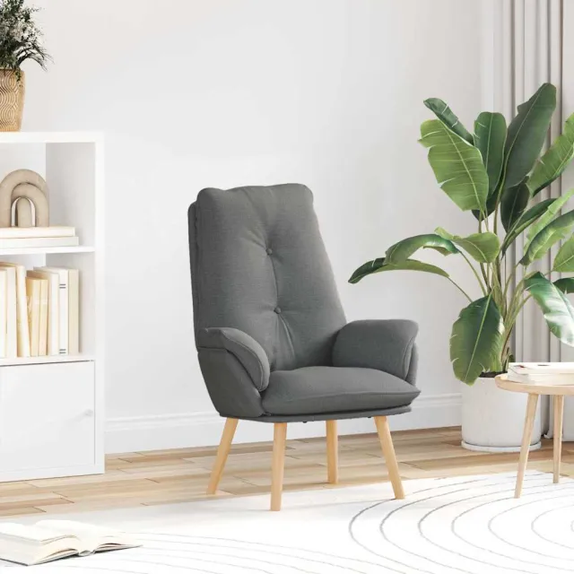 vidaXL Fauteuil Donkergrijs 69 x 74 x 93 cm Stof en multiplex