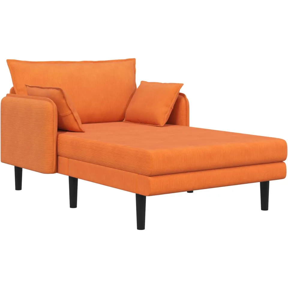 vidaXL Grote chaise longue Oranje Katoenen stof