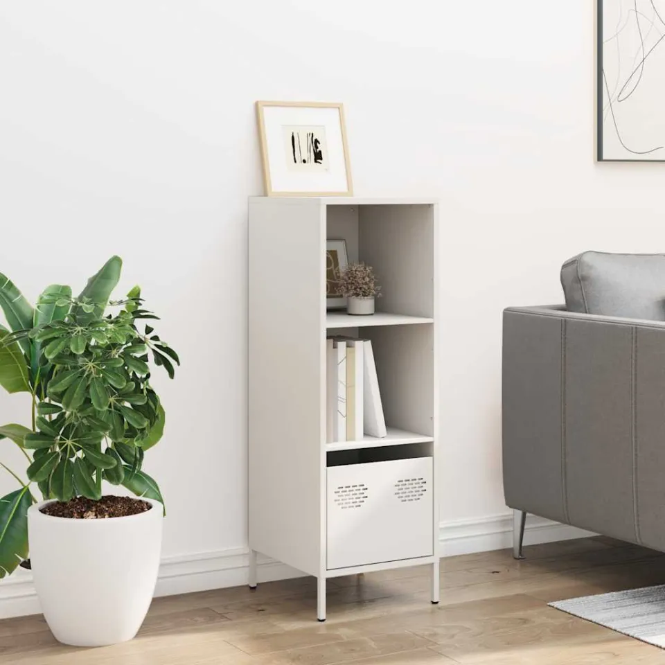 vidaXL Hoge kast 35x39x103,5 cm staal wit, foto 2