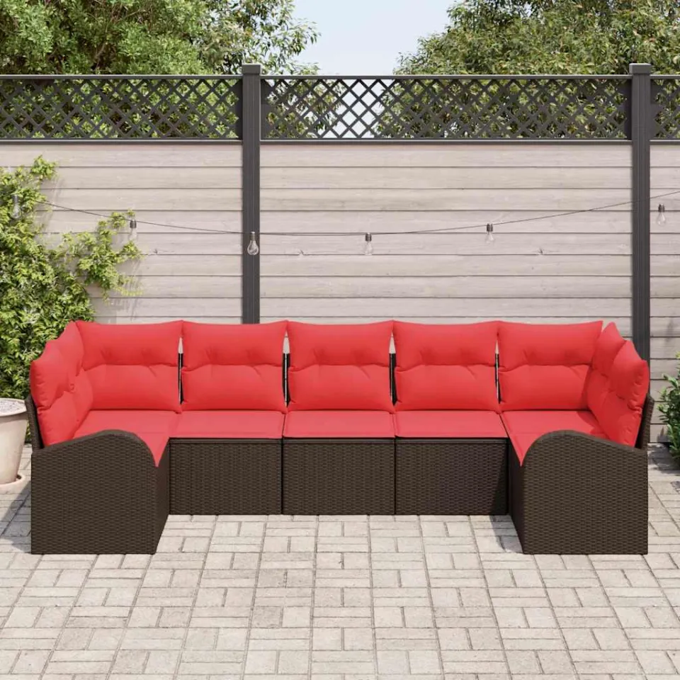 vidaXL Tuin Sofa Set 7 st Bruin [Synthetisch]: Poly Rattan, foto 3
