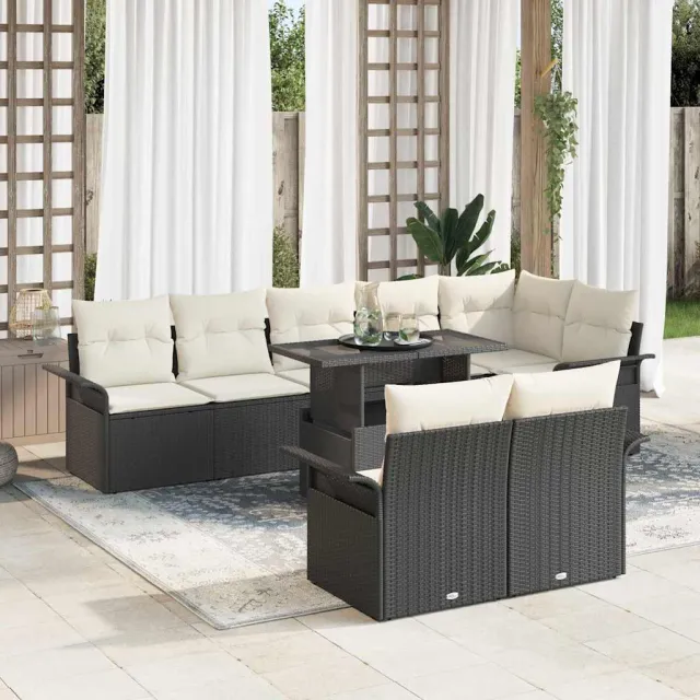 vidaXL Tuin Sofa Set 9 st Bruin Poly riet