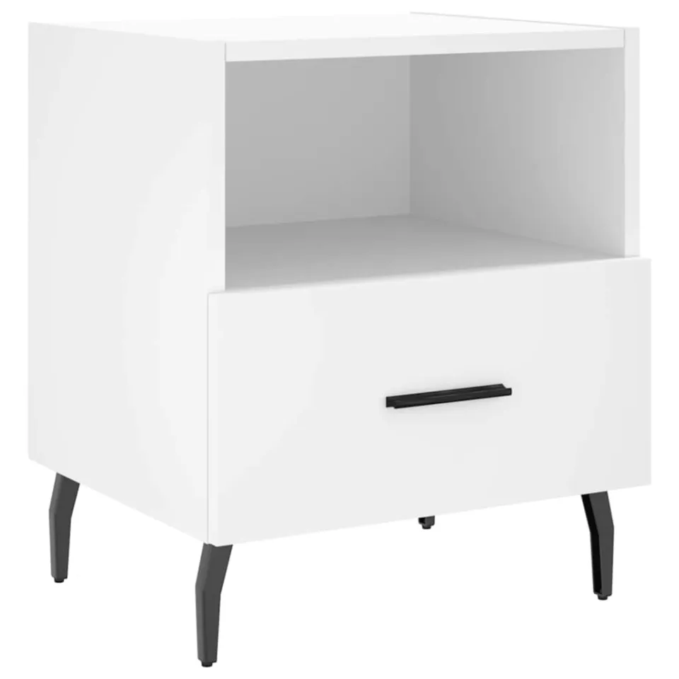 vidaXL Nachtkastjes 2 st 40x35x47,5 cm bewerkt hout wit, foto 4