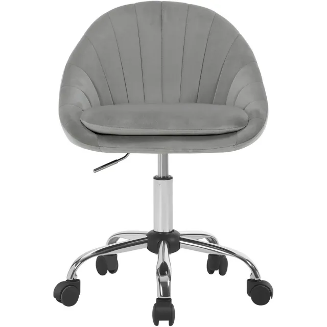 Lejoraa Ergonomische Bureaustoel met Wielen – Draaibare Make-upstoel – Comfortabele Werk- en Studie stoel voor Thuis fluweel donkergrijs