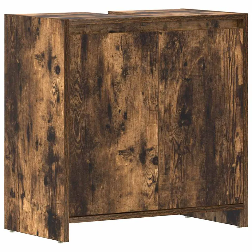 vidaXL Badkamerkast 60x33x60 cm bewerkt hout gerookt eikenkleurig Bruin