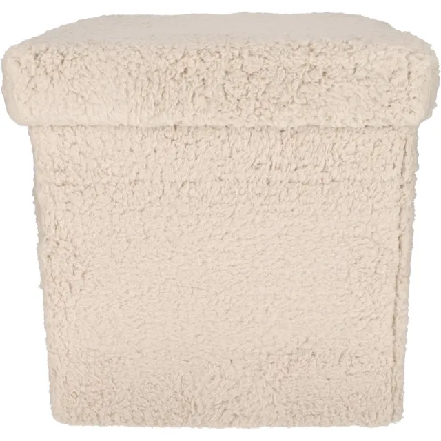JENS Living Poef met opbergruimte - Opvouwbaar - Teddy - Taupe