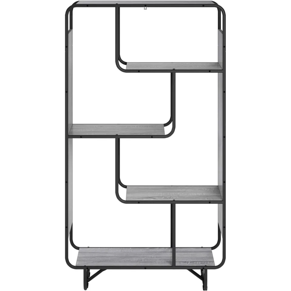 vidaXL Hoge kast Grijs Sonoma 80 x 37,5 x 144 cm Bewerkt hout