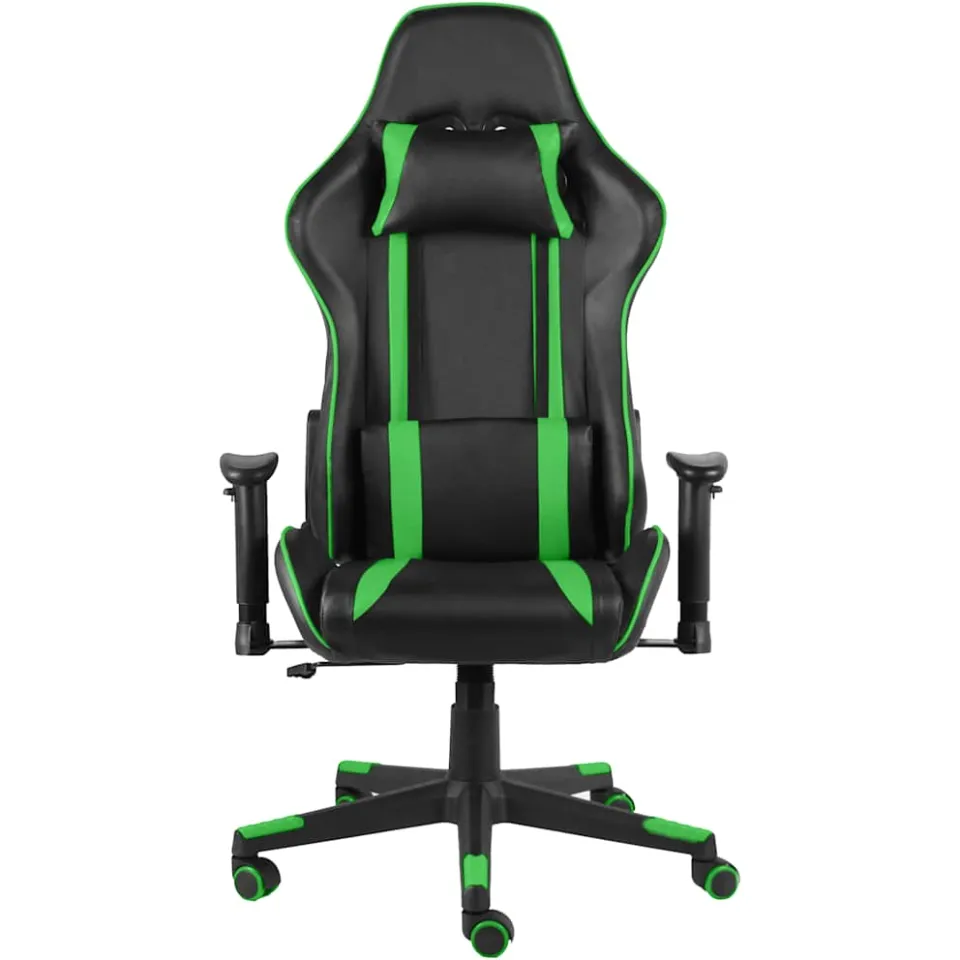 vidaXL Gamestoel draaibaar PVC groen, foto 2