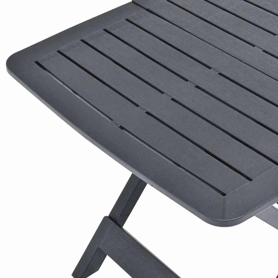 vidaXL Tuintafel inklapbaar 79x72x70 cm kunststof antraciet, foto 4