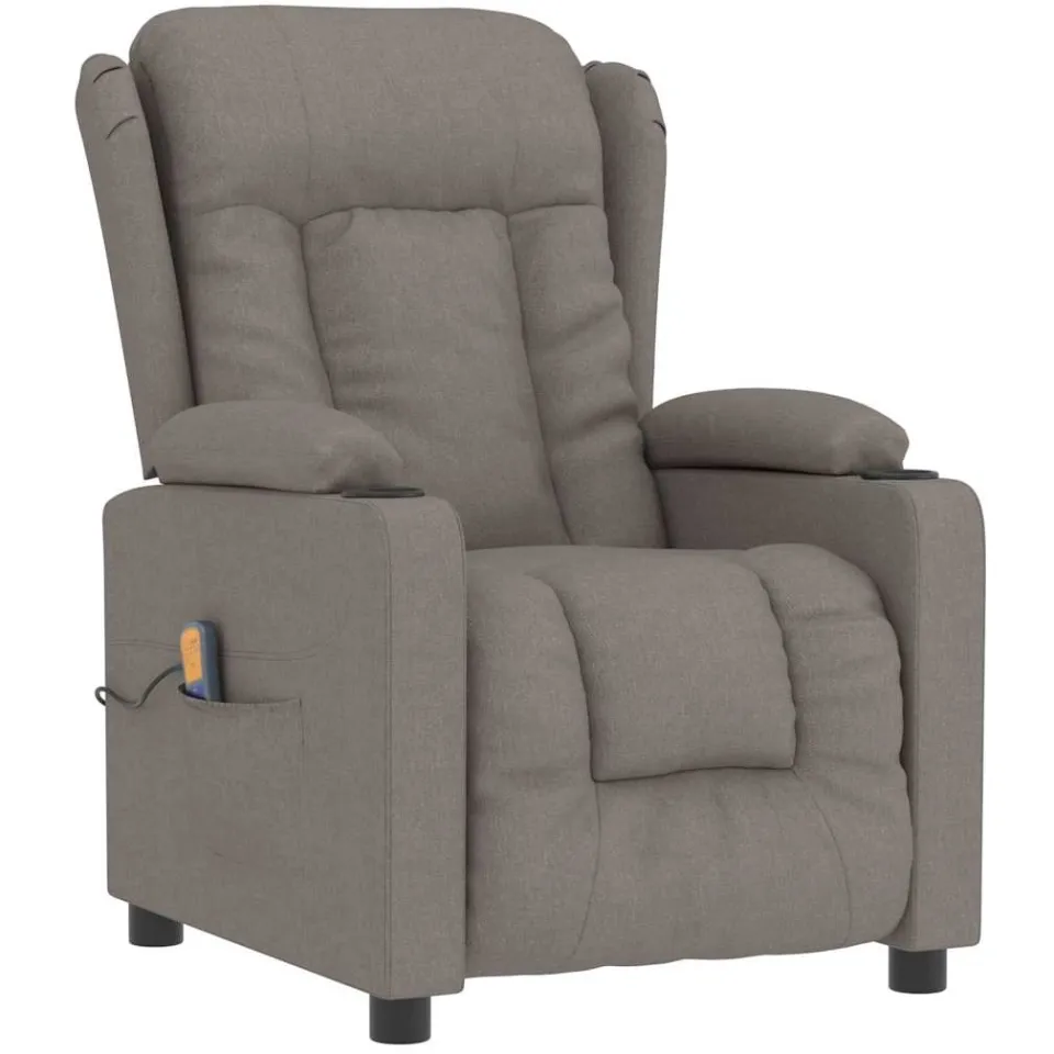 vidaXL Massagestoel stof taupe, foto 3